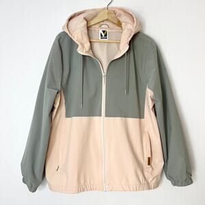 Voyager Windwear Stretch Hooded Zip Front Rain Jacket In Griffin Womens Large